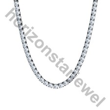 15.43 Ctw Lab Created Diamond 14K Black Gold Plated Wedding 3mm Tennis Necklace
