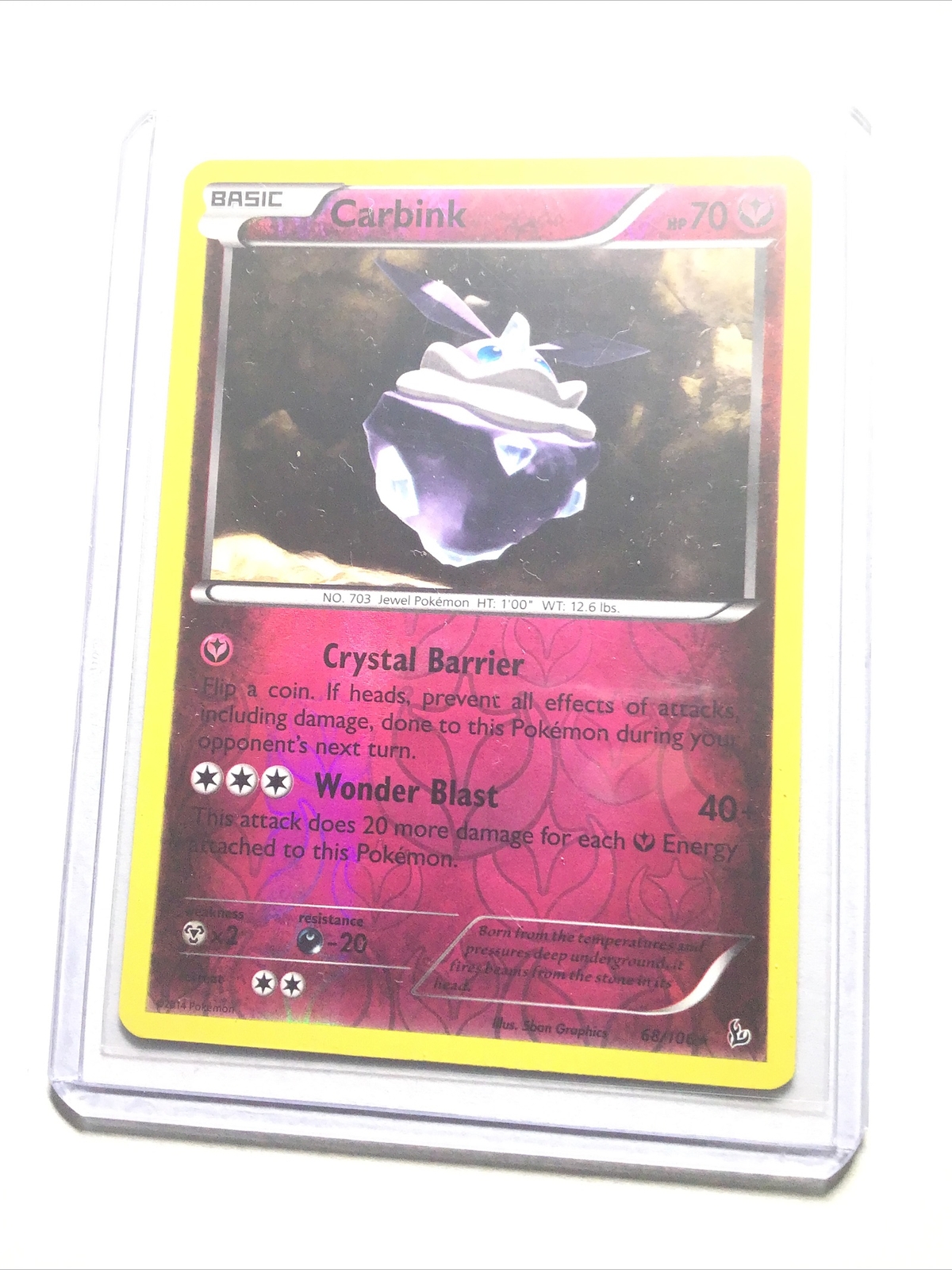 CARBINK - 68/106 - XY Flashfire - Reverse Holo - Pokemon Card - NM