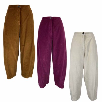 NEIRAMI women's smooth velvet pants P848LY DIAGONAL 100% cotton MADE IN ITALY