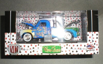 1/64th M2 Machines Wild Cards 1951 Studebaker 2R Tow Truck blue w/Flames