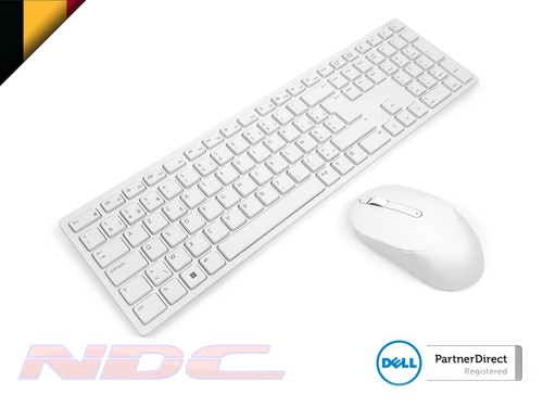 Dell KM5221W White BELGIAN Pro Wireless Keyboard & Mouse Combo Bundle - 第 1/2 張圖片