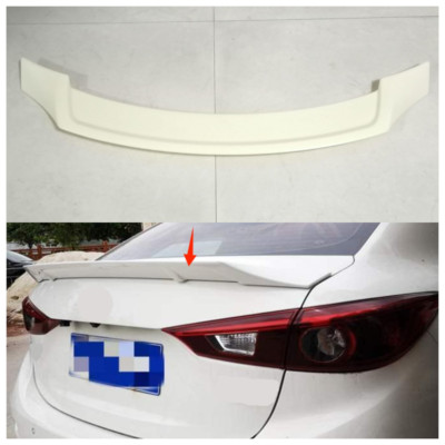 R Style ABS Unpainted Rear Trunk Spoiler Wing Fit 2014-2018 Mazda 3 M3 Axela