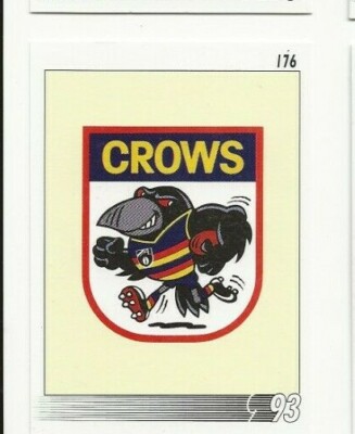 Crows Maxcot 1993 AFL SELECT ADELAIDE CROWS LOGO MASCOT # 176 CARD FIRST SERIES ...