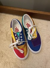 NWOB RARE Vans Women s Multi-Color Skate Shoes Color Block Patch - Size 6