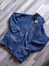 Vtg  I.N.C  International Concepts Denim Utility Jacket Men's Size L Flannel 