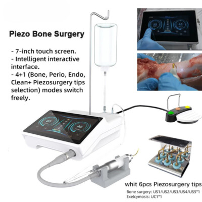 Dental Ultrasonic Piezo Surgery Bone Surgical Motor Machine+LED Handpiece 6 Tips