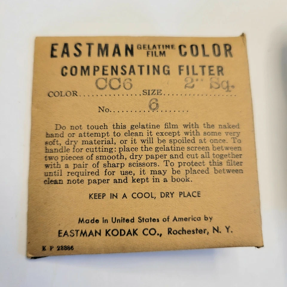 Vintage Gelatine Film Color Compensating Filter CC4 CC6 CC14 2” Squares Eastman - Image 4 of 4