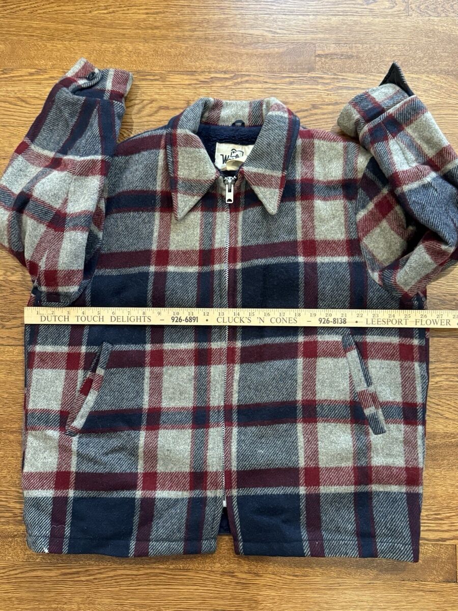 Vintage 1960s Woolrich Men's Full Zip Fleece Lined Plaid Vintage 1960s Woolrich Men's Full Zip Fleece Lined Plaid