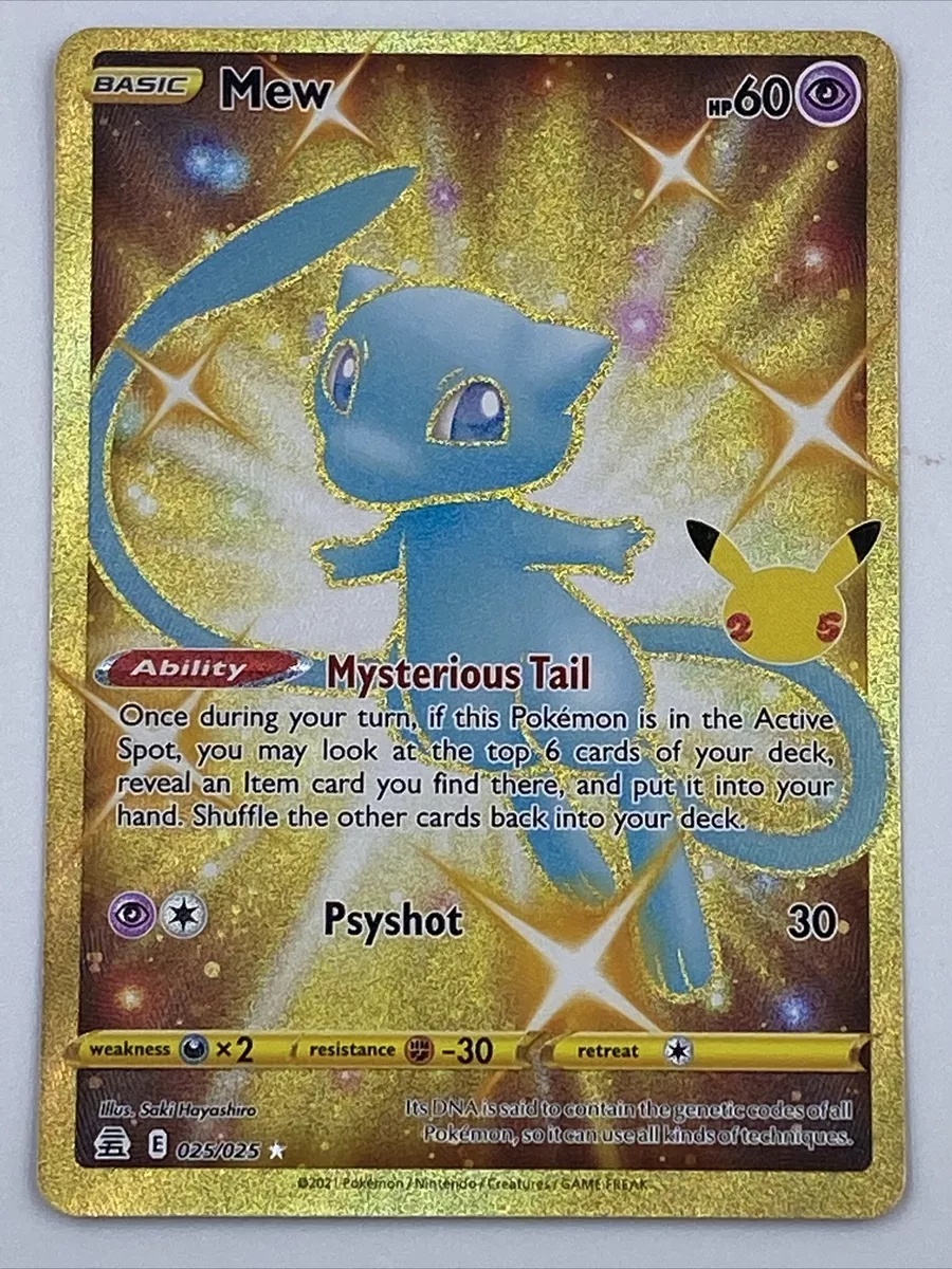 Pokemon - Mew 025/025 - Celebrations - Gold Full Art Card