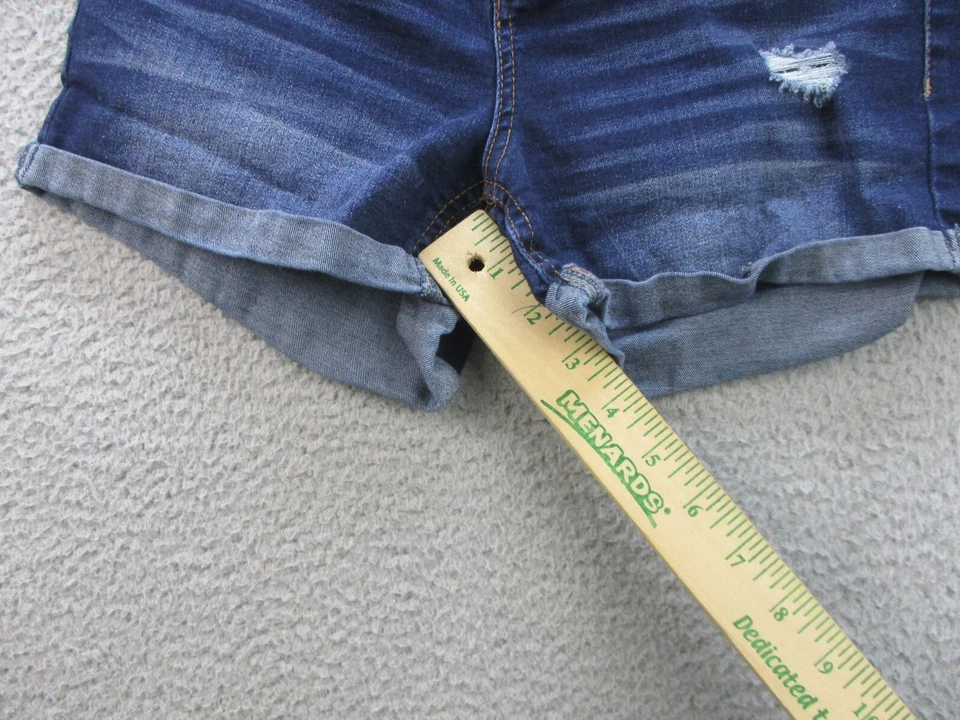Blue Jeans Denim Shorts Womens JR 3 Stretch Shorite Stretch Cuffed Summer Blue - Image 4 of 4