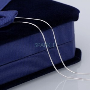 GENUINE 925 Sterling Silver Solid 0.8MM Snake Chain Necklace Pendant 40cm-60cm