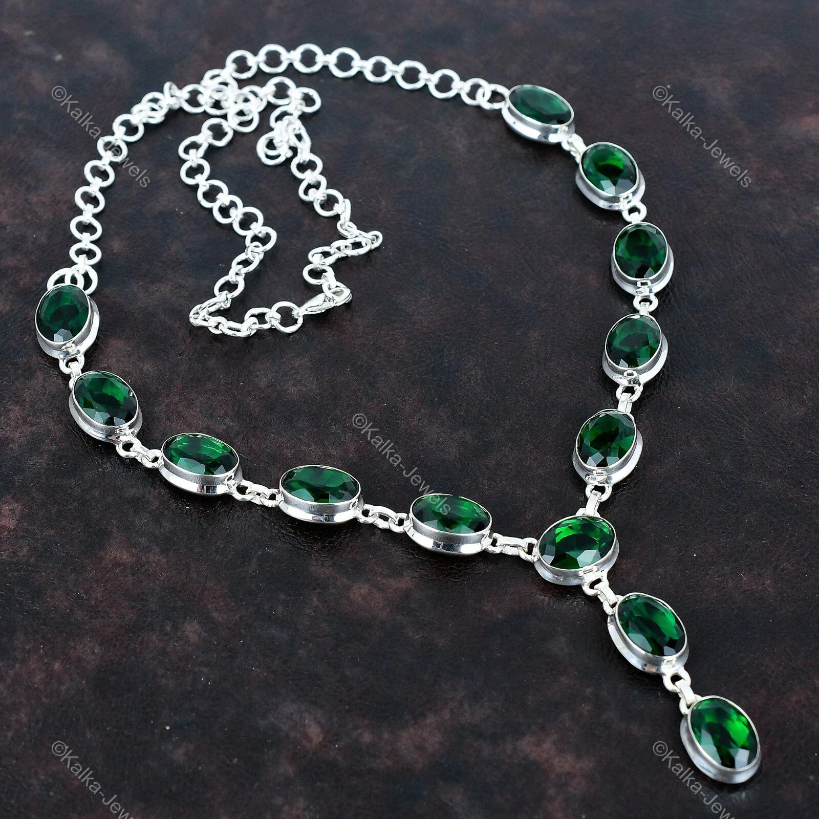 CHROME HEARTS Collana elegante argento 925 cromo naturale diopside anniversario sorella nuova catena