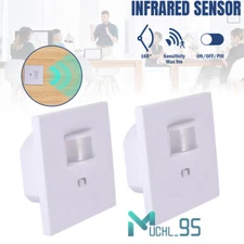 2x 110V PIR Motion Sensor Light LED Lamp Switch Detector Infrared Wall Occupancy