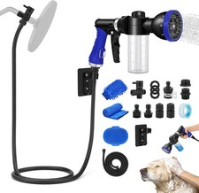 Dog Shower Attachment Water Hose Nozzle Sprayer Set with Metal 3-Way Diverter