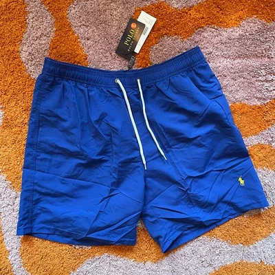 Short de bain Ralph Lauren - Taille L- Couleur bleu logo brodé jaune - Neuf  - Photo 1/4