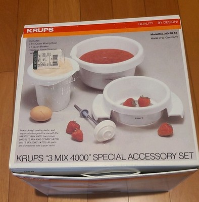 Krups 3 Mix 4000 Special Accessory Set Bowl Beaker Strainer Puree Rod