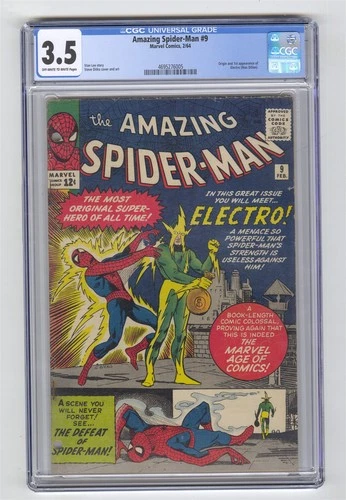 Amazing Spider-Man #9 CGC 3.5 Marvel Comic 1st Electro Stan Lee Steve Ditko
