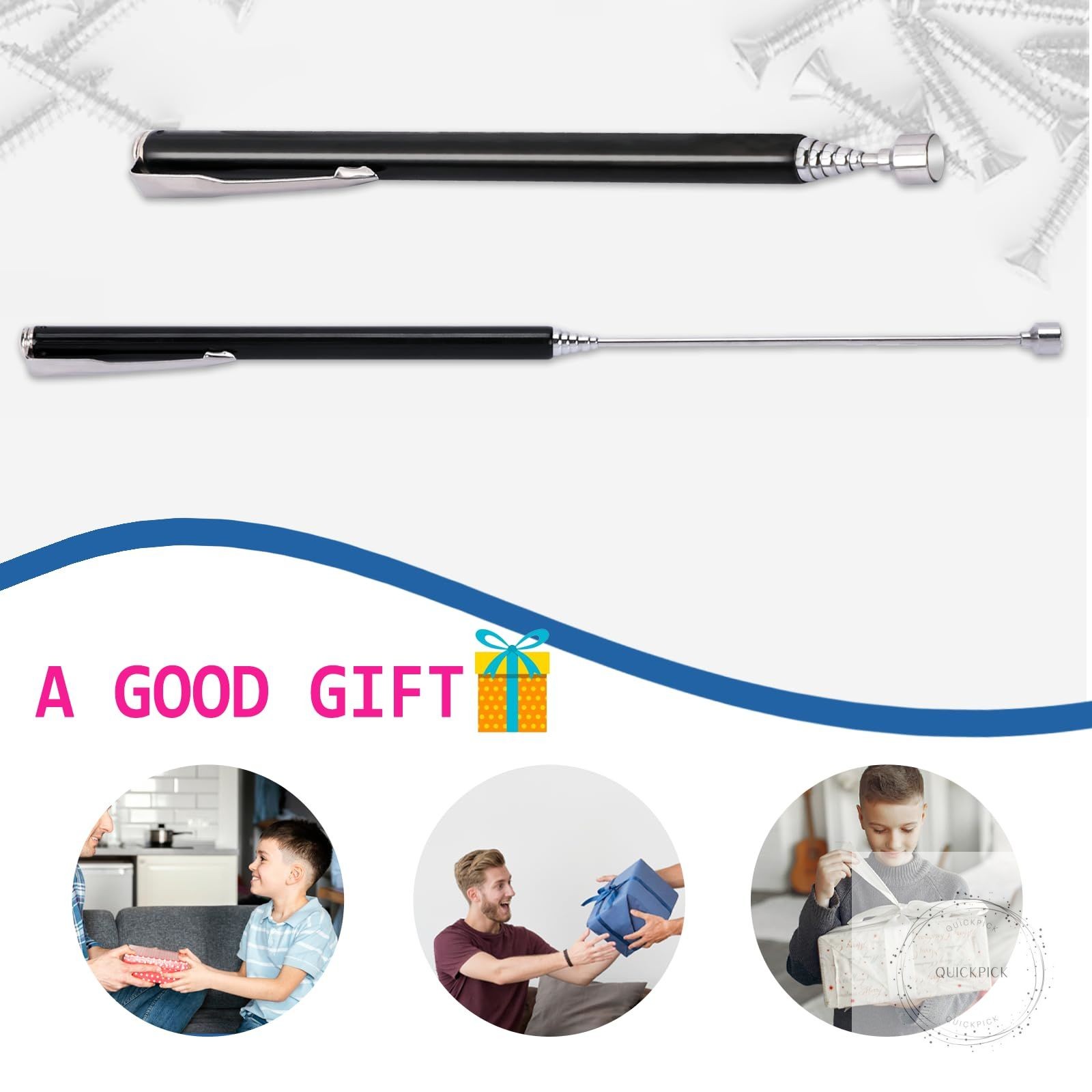 2Pcs Magnetic Telescoping Pick up Tool for Small Metal Tools with Pocket Clip 3