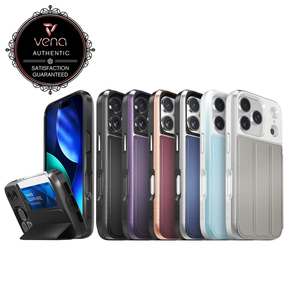 Funda Cartera de Cuero con Soporte Vena vCommute Para Apple iPhone 17 Pro