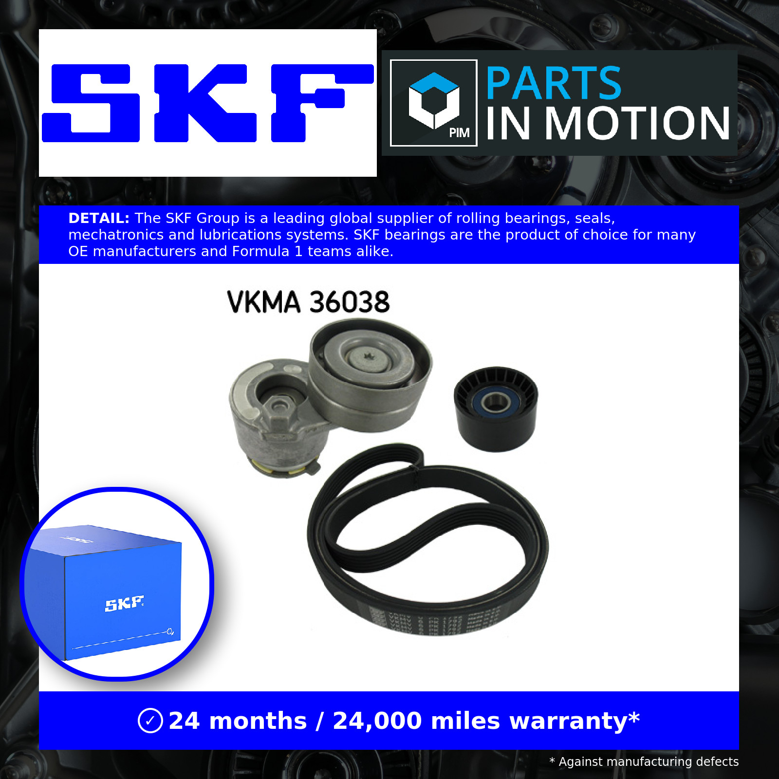 Drive Belt Kit fits VAUXHALL VIVARO X83 2.0 01 to 14 Set SKF 4410172 4411707 New - Image 7