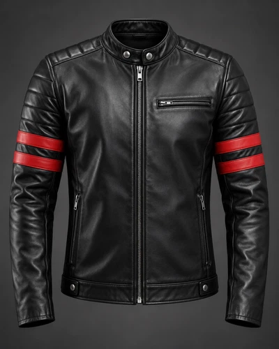 Men's Genuine Leather Jacket Brown Crocodile Embossed Zip Up Coat - product listing photo