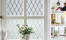  Lattice Frosted Window Film Window Privacy 17.7"x78.7" (45x200cm) Pure Frosted