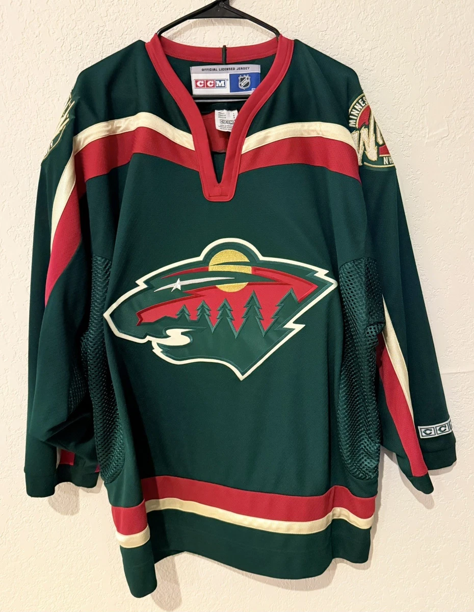 Sweat Hockey Vintage CCM Minnesota Wild LNH - Homme, Taille XL, Noir Et Vert, Brodé, Polaire épaisse