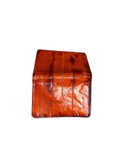 Vtg Red Eel Skin Organizer Wallet Korea 2 Card Pockets ID Window Slot Burgundy