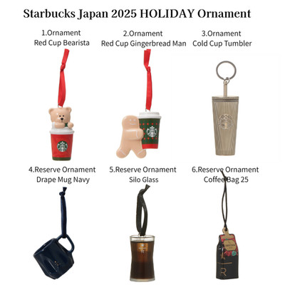 Starbucks Japan & Starbucks Reserve Roastery Tokyo Holiday 2025 Ornament Set