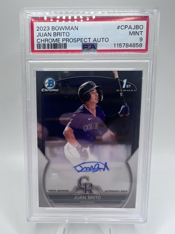 2023 Bowman 1st Chrome Auto Juan Brito #CPA-JBO PSA 9 Cincinnati Reds