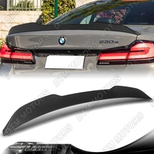 For 17-23 BMW 530i 540i 550i G30 G38 Unpainted Black Rear Trunk Spoiler W-Power