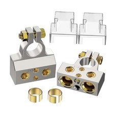 Battery Terminals, 0/2/4/8/10 Gauge Battery Terminal Connectors with Shims and