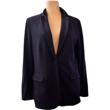 Philosophy Women's Blue Long Sleeve One-Button Single-Breasted Blazer Medium