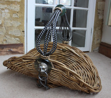 large wicker /metal  log basket 58x40x43cm high