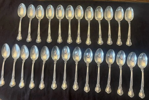 26 Pc Set Gorham Chantilly Sterling Silver Spoons PAT 1895