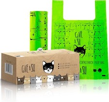 Compostable Cat Litter Bags 30PK Cornstarch Poop Waste Bags Extra Large