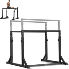 Adjustable Black Dip Bar Station Heavy Duty Portable Calisthenics Stand