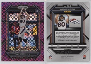 2022 Panini Prizm Rookies Purple Power Prizm /49 Greg Dulcich #360 Rookie RC