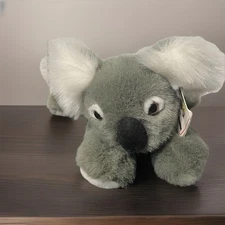 Vtg Koala Bear Plush Stuffed Animal A&A Soft Cuddly Plaid Ribbon Bow Fluffy