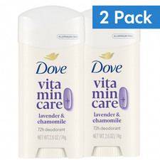 Dove VitaminCare Deodorant Lavender  Chamomile 2.6 oz   2 Pack New