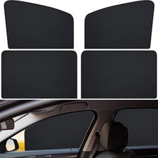 Tallew 4 Pieces Privacy Car Window Sun Shades Magnetic Blackout Covers Black