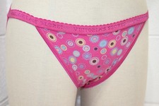 Vintage Victoria's Secret Bikini Panty 100 Cotton Size M Med Pink Geometric