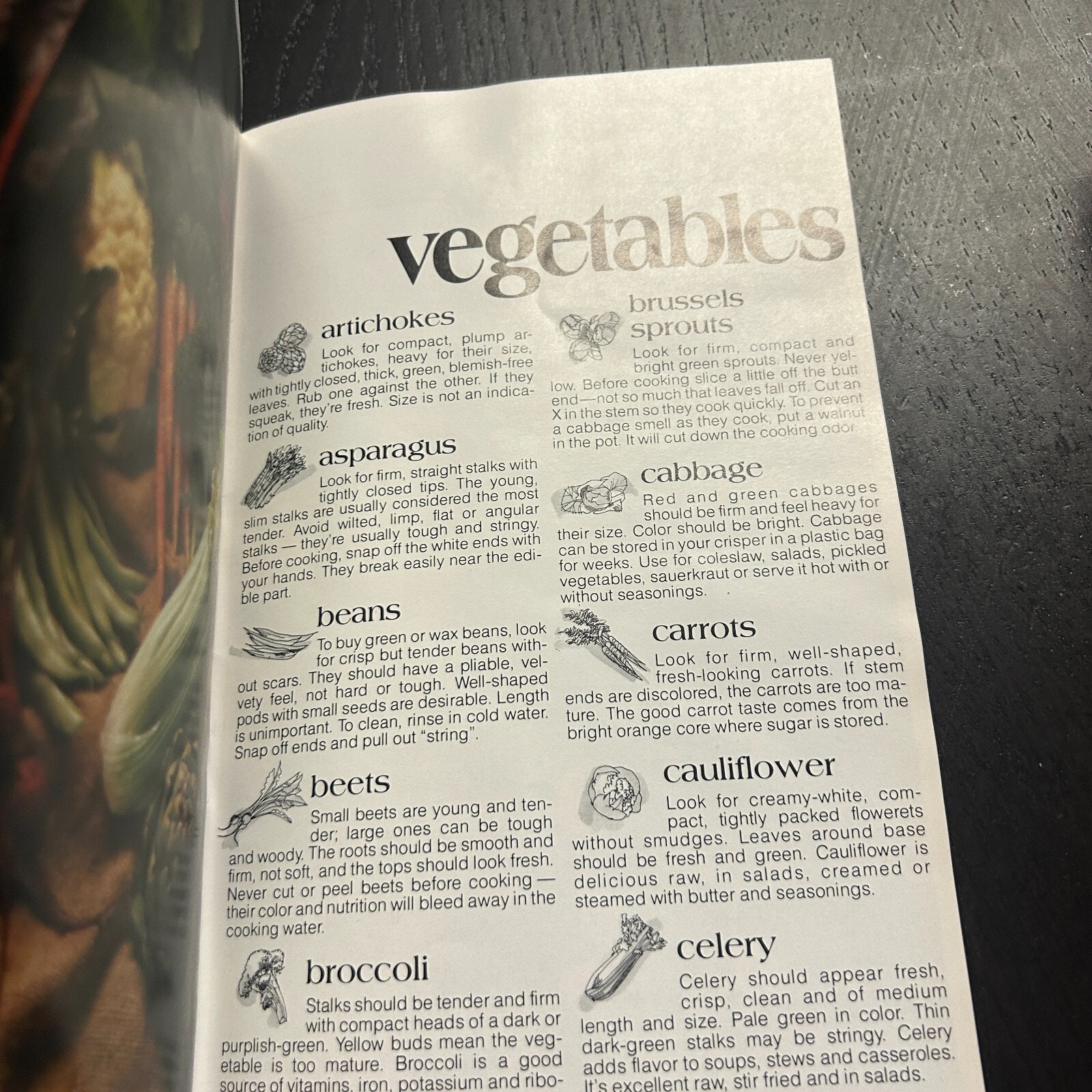 Vintage 1978 Fresh Fruit and Vegetable Facts: How, when, why to buy Pamphlet