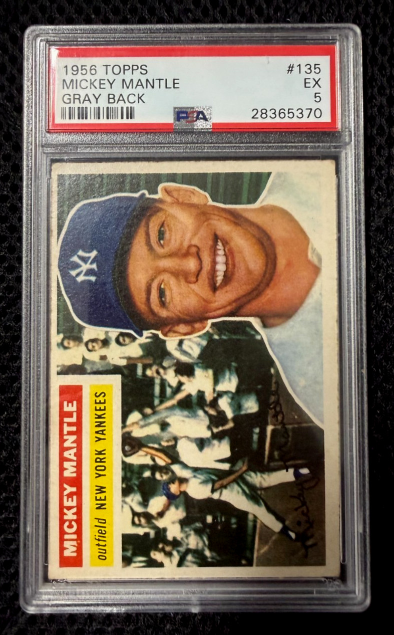 1956 Topps Mickey Mantle #135 White Back PSA 5