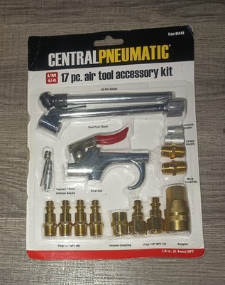 New CENTRAL PNEUMATIC Air Tool Accessory Kit, 17 Pc