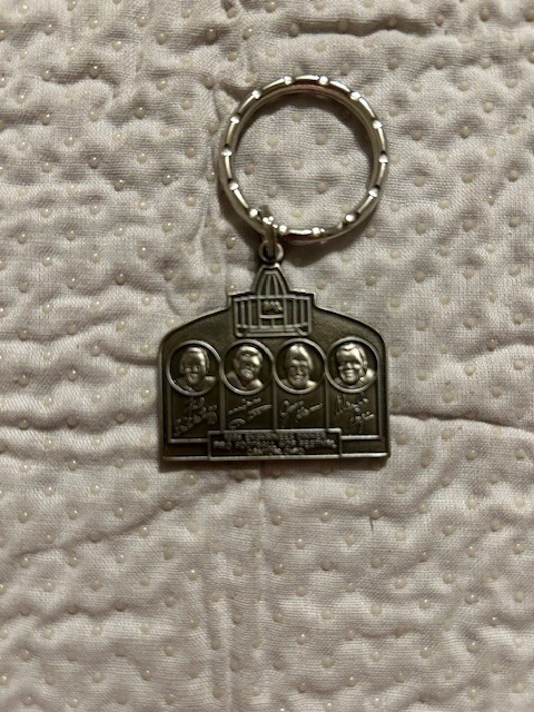 1988 25TH ANNIVERSARY FOOTBALL HOF FESTIVAL KEY RING ~ PAGE,HAM,DITKA,BILETNIKO