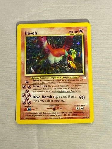 Pokemon Ho-Oh Neo Revelation Double Holo Error 7/64