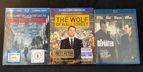 INCEPTION, THE WOLF OF WALL STREET, THE DEPARTED Blu-rays, Leonardo DiCaprio