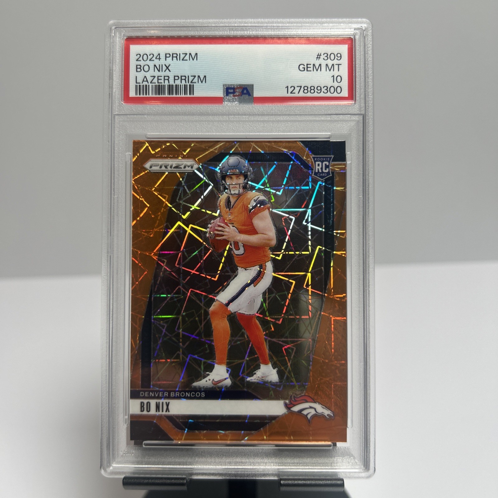 2024 Bo Nix Rookie Prizm Lazer #309 -PSA 10 - Broncos