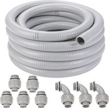1 Inch Flexible Liquid Tight Conduit 25FT, Non Metallic Electrical Conduit Kit w